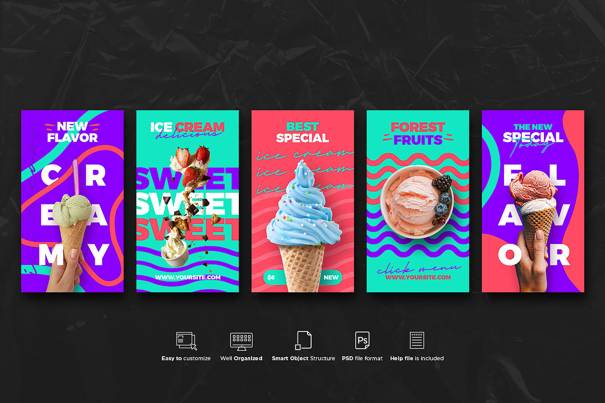 Food Instagram Story PSD Templates, a Social Media Template by Giraffe Design Studio (Photo 19 of 22)