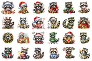 Christmas Racoon Clipart Bundle, an Illustration by SinaCreation (Thumbnail 2 of 7)