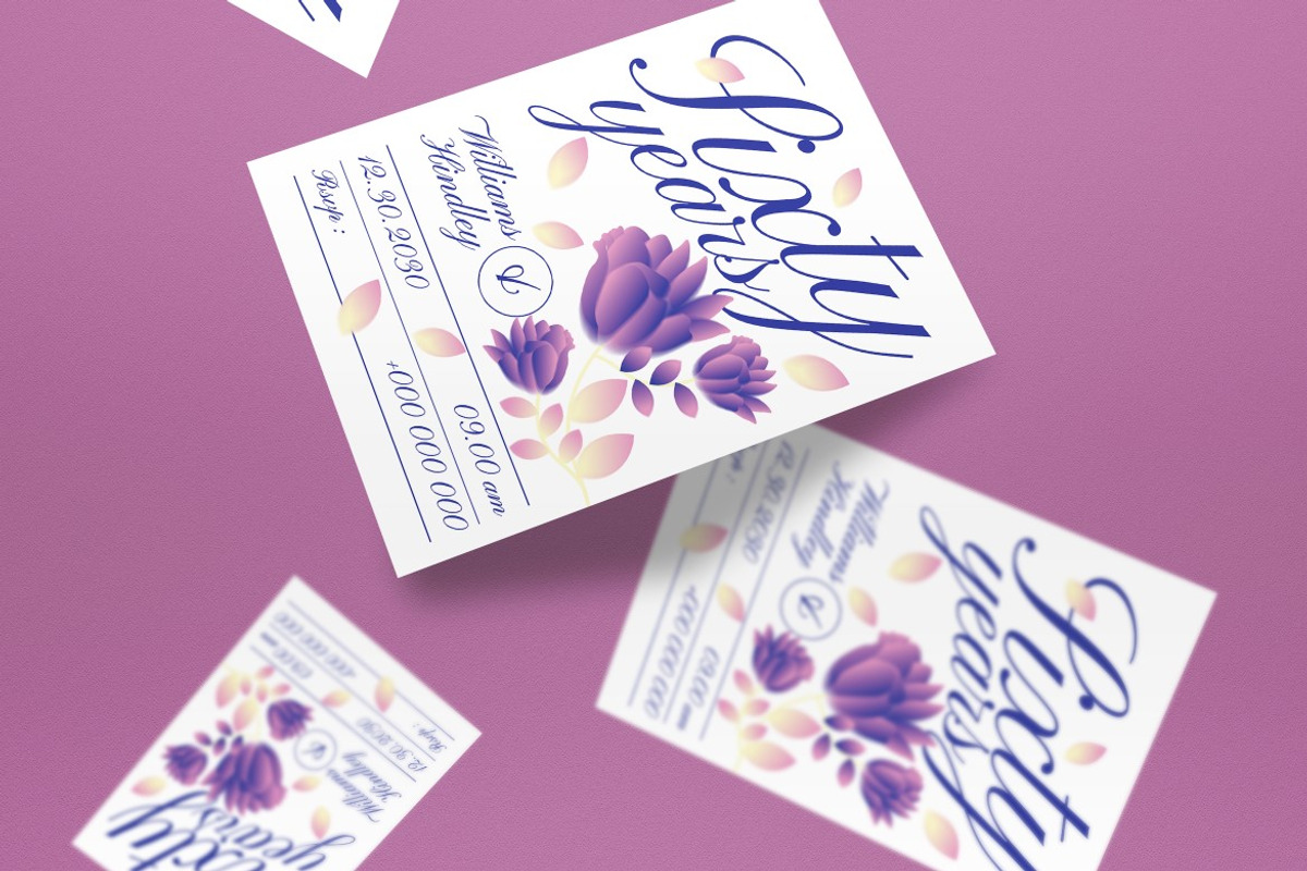 White Blue Anniversary Invitation, an Invitation Template by graphicook (Photo 2 of 3)