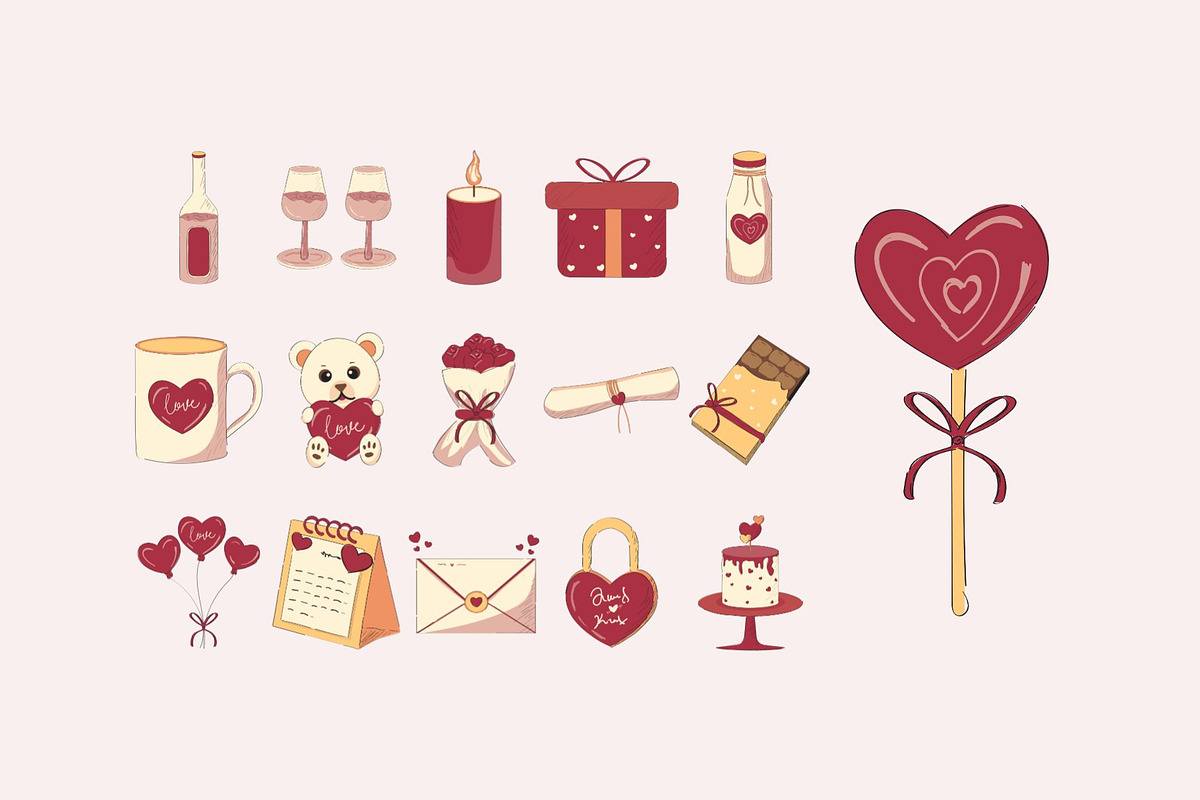 Romantic Element Illustration, an Illustration by GravitaSign (Photo 2 of 2)