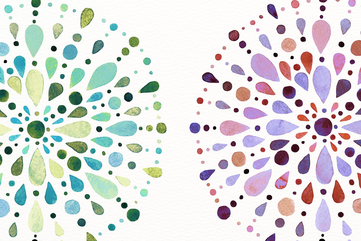 Watercolor mandalas, a Decorative Illustration by AnnelyBlooms (Photo 3 of 4)