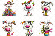 Christmas Dog Clipart, an Illustration by Black Bird Studio (Thumbnail 3 of 6)