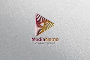 Play Button Colorful Modern Logo