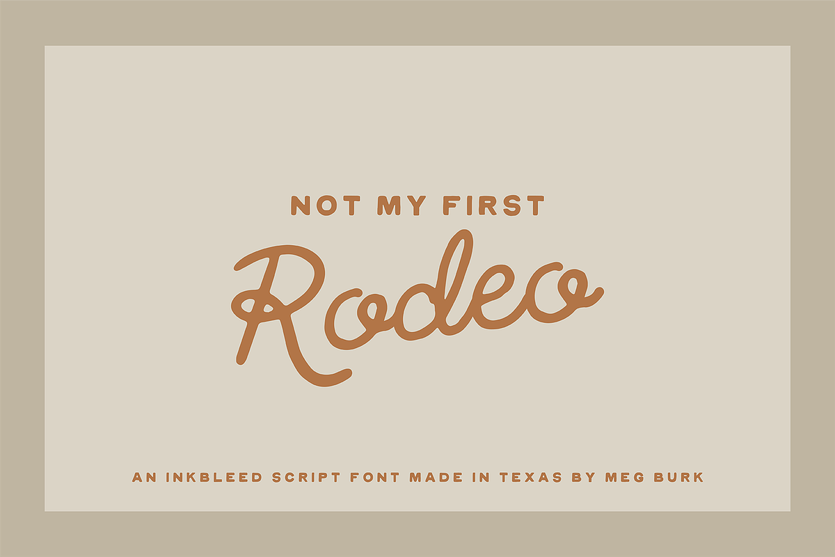 Rodeo / Imperfect Script, a Script Font by MEG BURK CHOI (Photo 1 of 3)