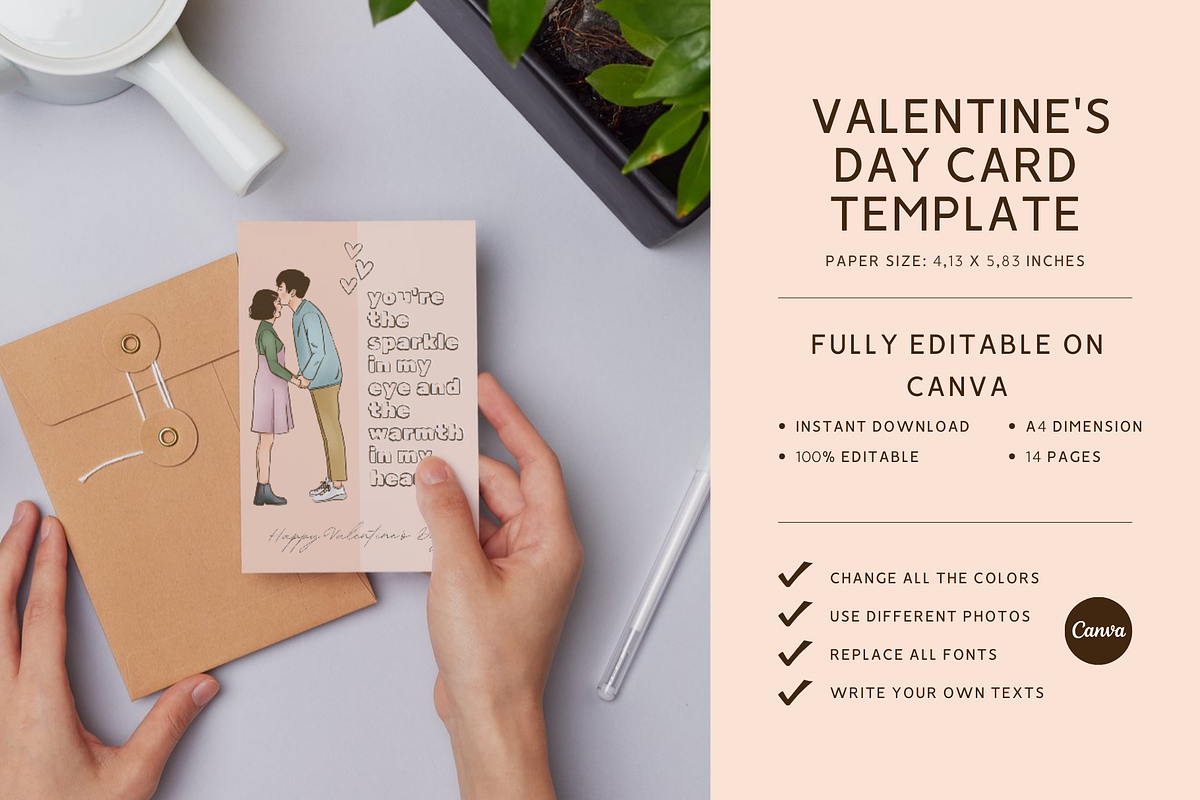 VALENTINE'S DAY CARD CANVA TEMPLATE, a Card Template by The Little Lily Studio (Photo 5 of 5)