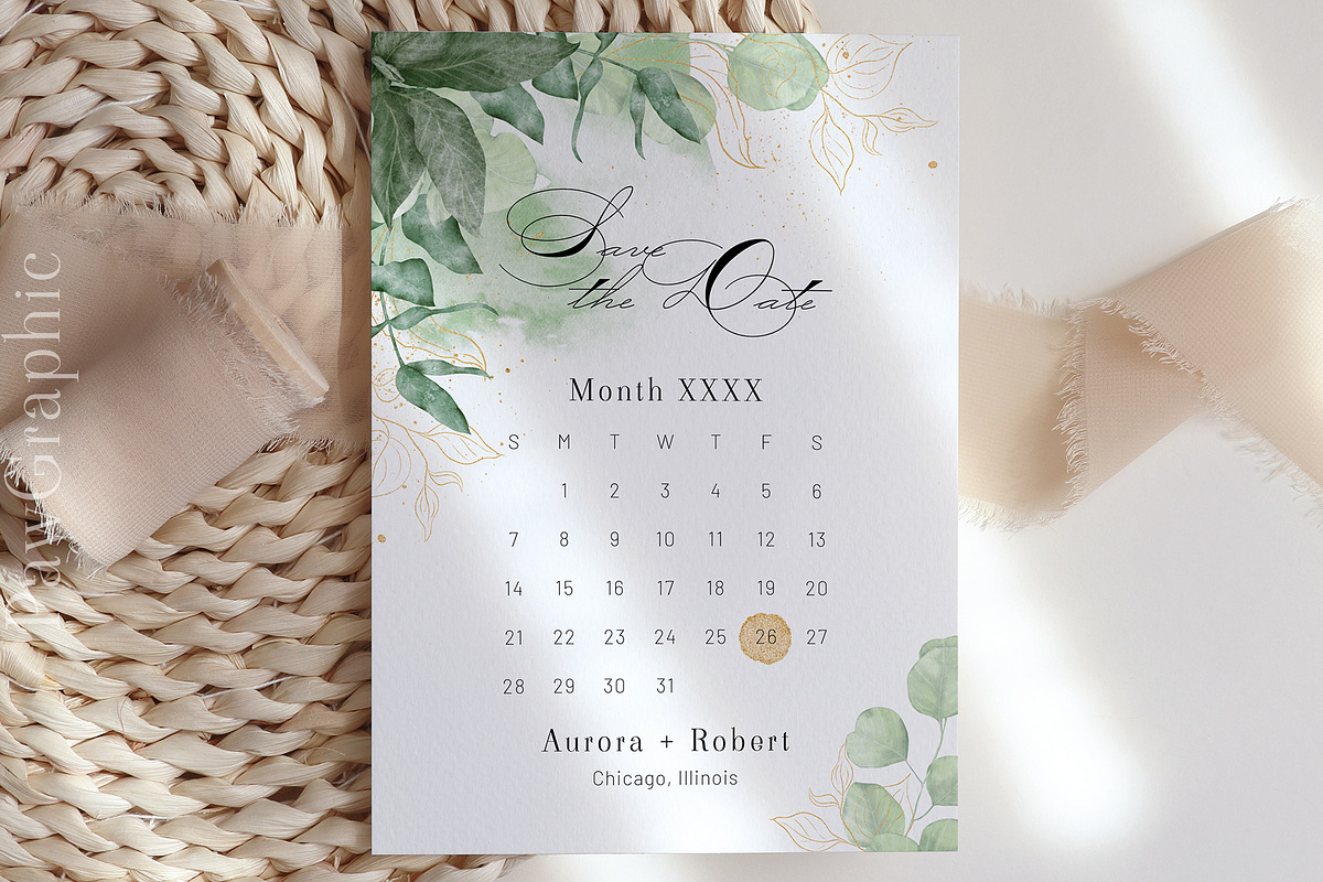 Save the Date Template Calendar Wedd, an Invitation Template by PawGraphic (Photo 8 of 10)