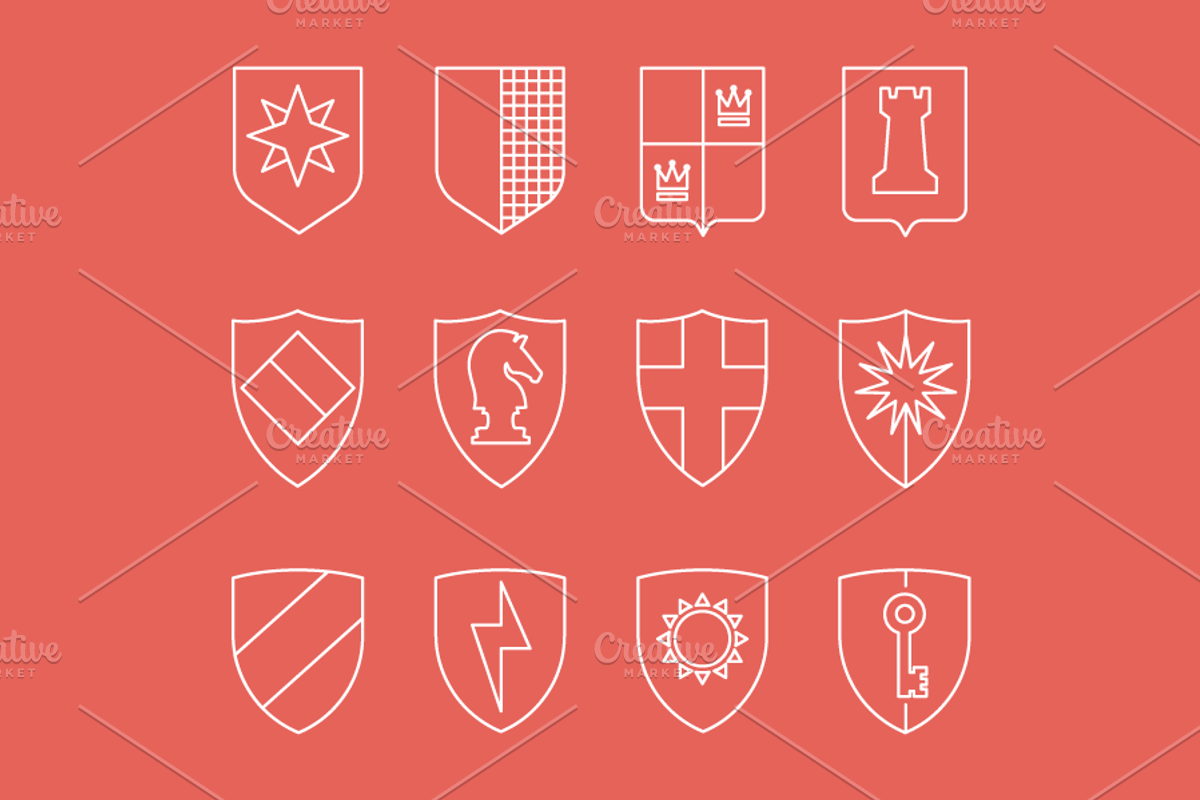 12 Shields Icons, a Branding & Logo Template by Youhhou (Photo 2 of 3)