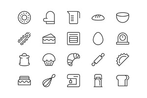 Premium Pack Of Bakery Line Icons