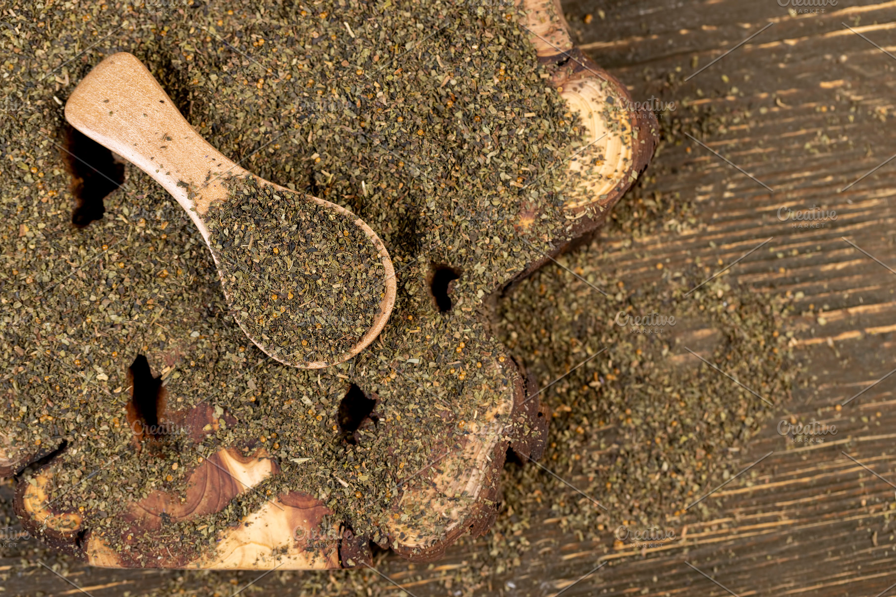dried tea leaves, ground and crumbled into very small pieces with the addition, a Photo by rsoollAI