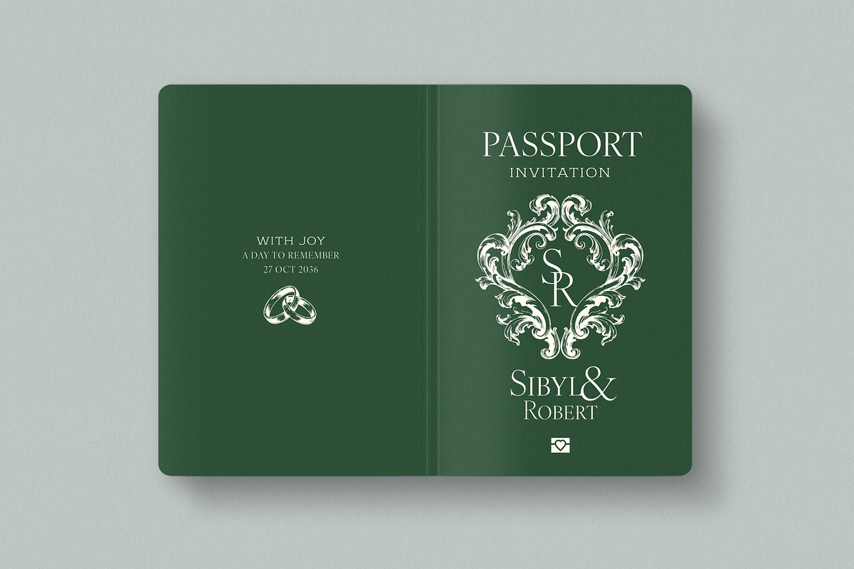 Passport Wedding Invitation Template, an Invitation Template by BrandPacks (Photo 2 of 4)