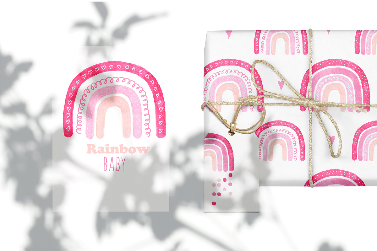 Watercolor rainbow clipart patterns, a Pattern Graphic by Jermolina Mockups (Photo 3 of 8)