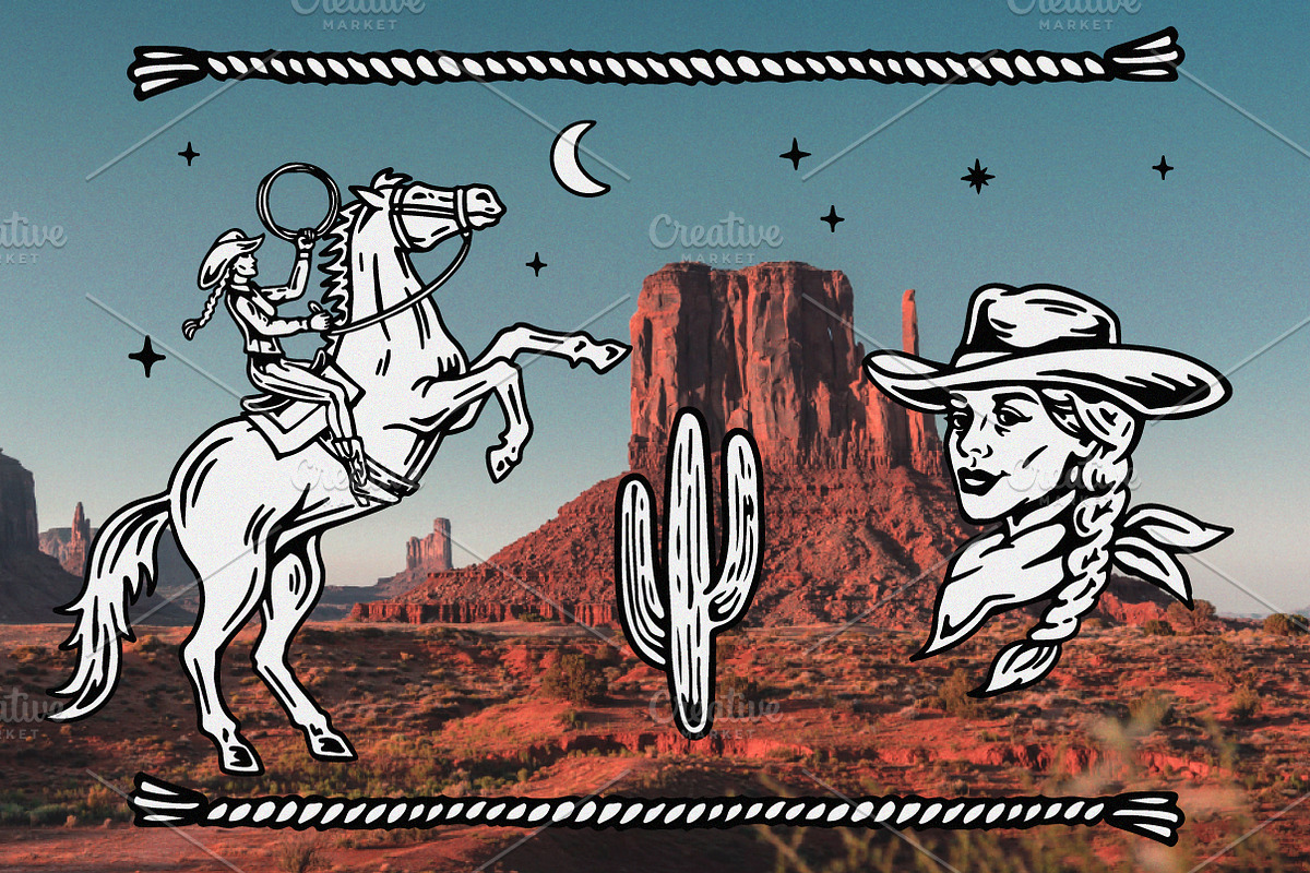Cowgirl Vector Illustrations, an Illustration by cd-design.co (Photo 5 of 8)