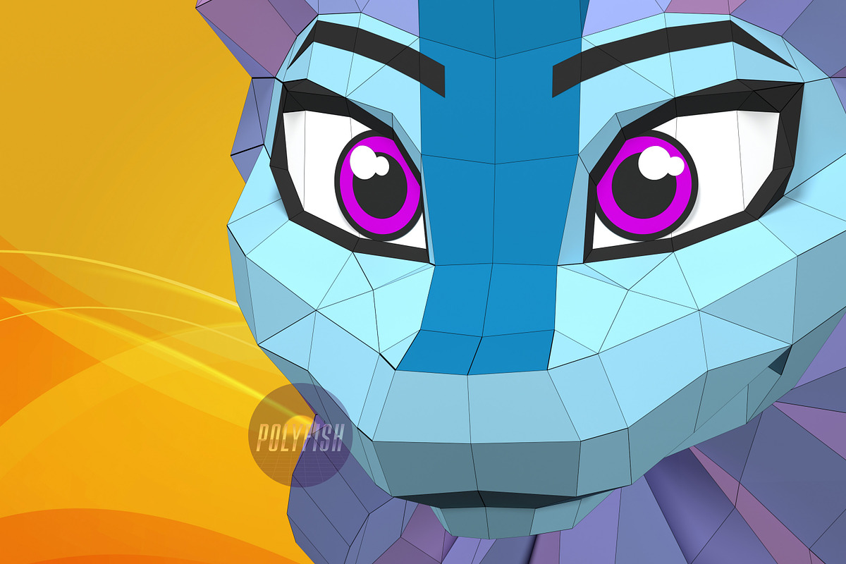 DIY Dragon Head 3D model template, a Graphic by PolyFish (Photo 2 of 4)