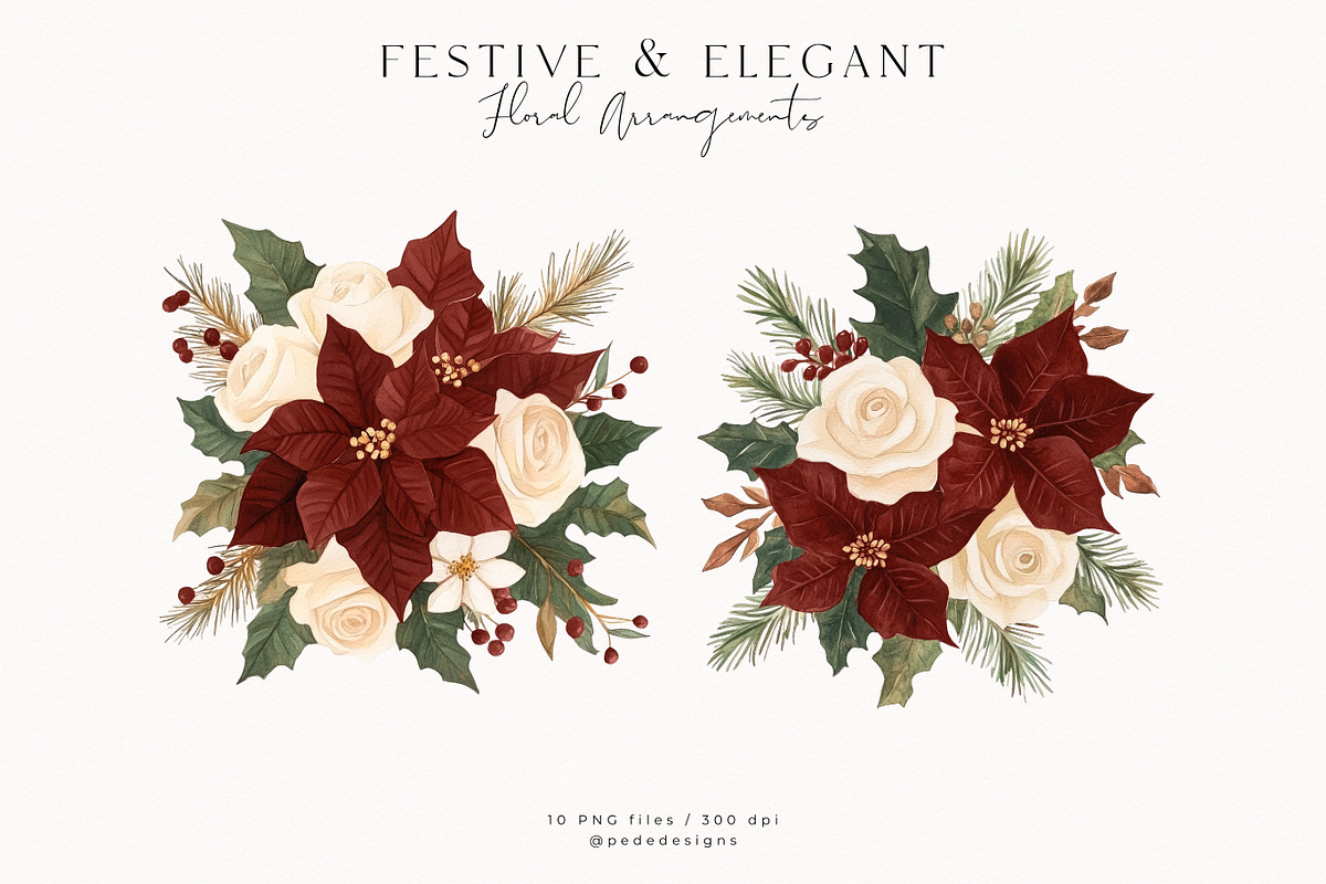 Elegant & Festive Collection, a Seasonal Illustration by PeDe Designs (Photo 13 of 31)