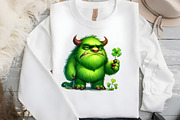 Watercolor St .Patricks Monsters Cli, an Illustration by DreamCafeArt (Thumbnail 4 of 4)