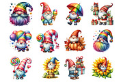 Whimsical Colorful Gnome Clipart, a Graphic by CitraGraphics (Thumbnail 3 of 3)