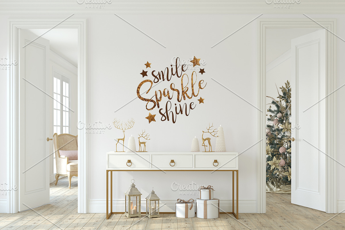 ROMANTIC CHRISTMAS Wall&Frame Mockup, a Poster Template by MyHomeMockups (Photo 10 of 11)