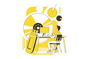 Storage media concept illustrations, a Technology Illustration by IMG visuals characters (Thumbnail 3 of 9)