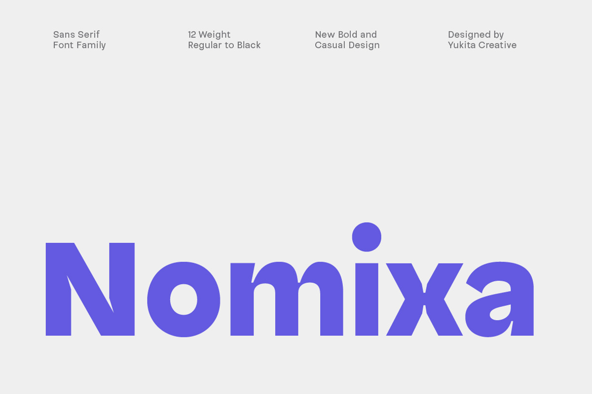 Nomixa Sans Serif Family, a Sans Serif Font by Yukita Creative (Photo 1 of 10)