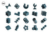 Dark Marble Abstract Shapes 3D Icon, an Object 3D Model by SLAB! Design (Thumbnail 4 of 4)