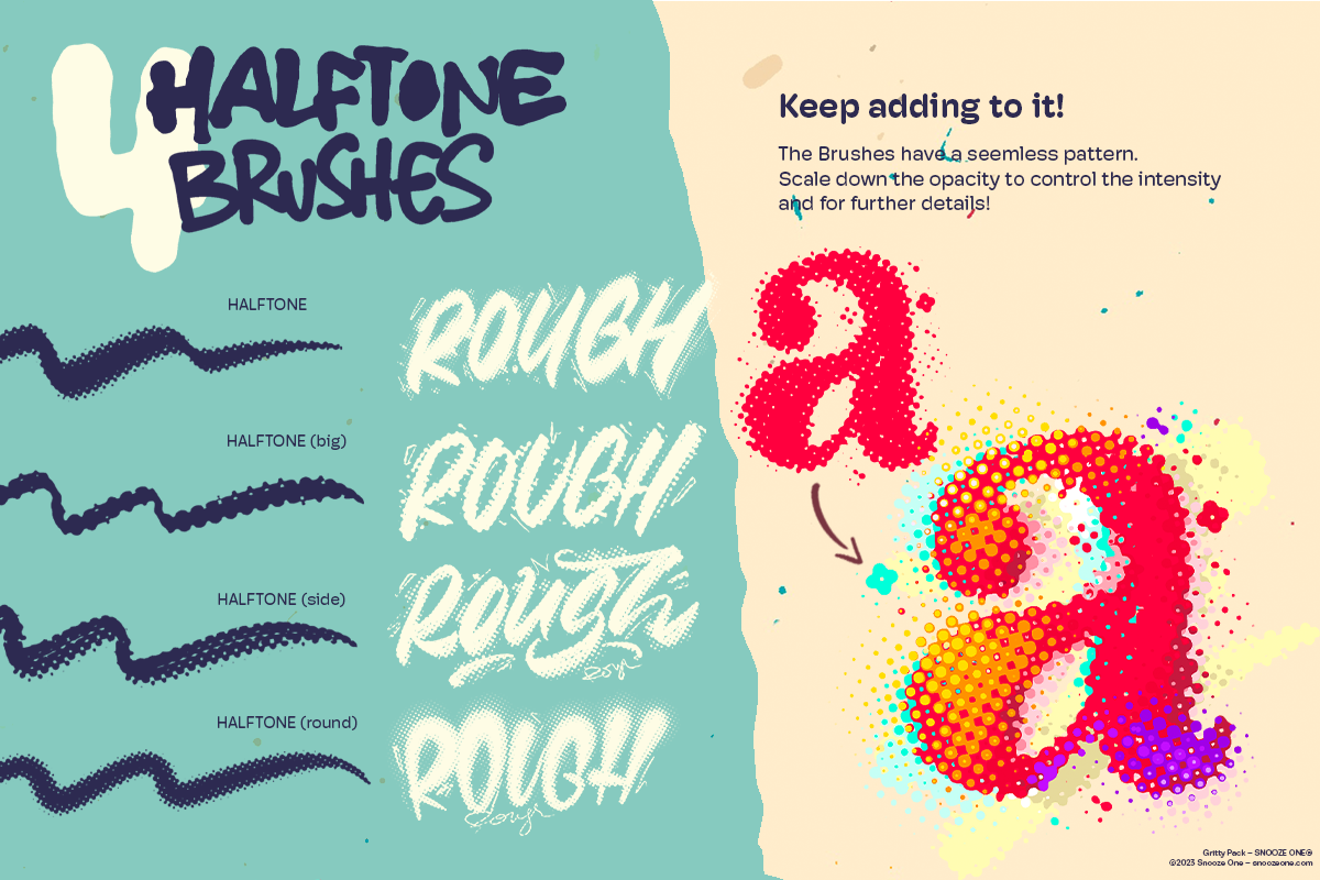 Gritty Pack Grungy Procreate Brushes, a Brush Add-On by Snooze one (Photo 6 of 12)