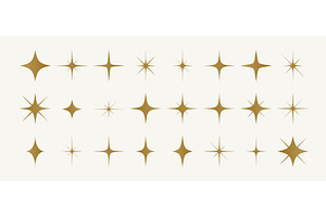 Stars set, sparkle icons collection, an Object Illustration by Foxys Graphic
