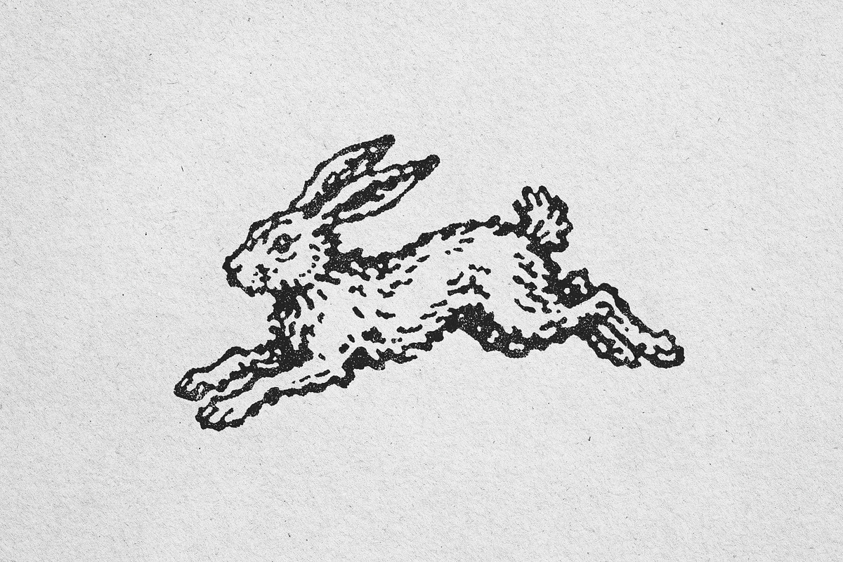 Retro illustration of a running hare, an Animal Illustration by lettett (Photo 3 of 3)