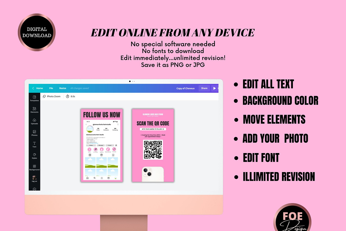 2023 Instagram Business Card, a Social Media Template by Foedesigner (Photo 2 of 4)