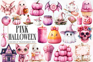 Pink Halloween Sublimation Clipart, an Illustration by Designworld