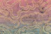 Tourmaline Sliced Gold & Watercolors, a Pattern Graphic by Blixa 6 Studios (Thumbnail 4 of 6)