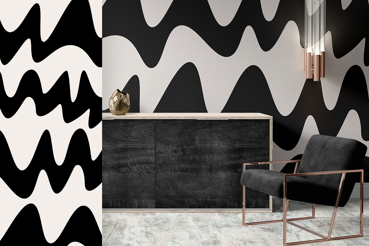 Abstract Waves, a Pattern Graphic by MalyskaStudio