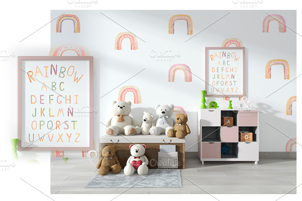 Watercolor Rainbow Alphabet Set, an Education Illustration by MayaNavits (Photo 6 of 7)