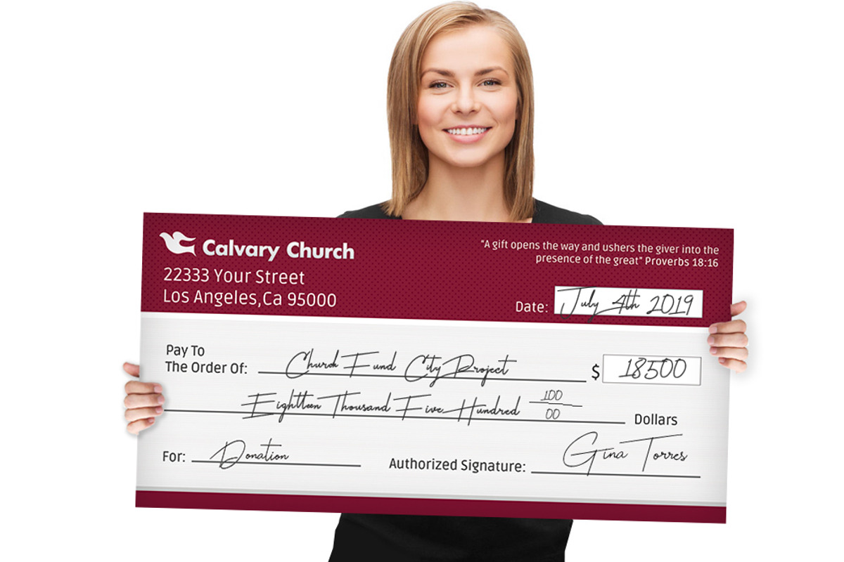 Giant Charity Check, a Stationery Template by boca2600