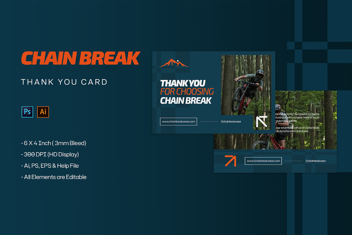 Chain Break - Thank You Card, a Print Template by StreaksideStd (Photo 1 of 3)