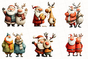 Whimsical Santa & Reindeer Clipart, an Illustration by OK Design (Thumbnail 4 of 5)