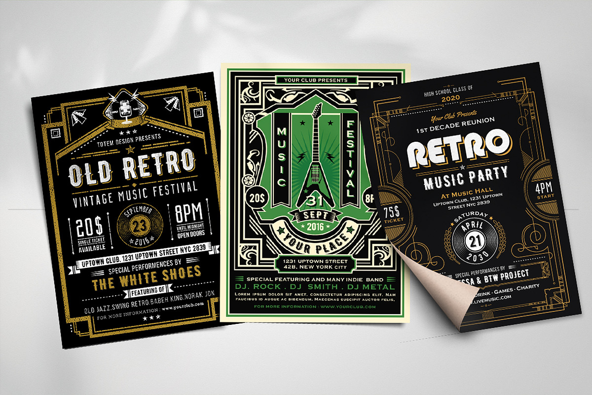 Bundle Retro Music Festival Flyer, a Flyer Template by Totem Design Studio (Photo 1 of 4)