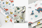 Cartoon Dino Pattern & Clipart, a Graphic by Asya Melkonyan Patterns (Thumbnail 6 of 13)