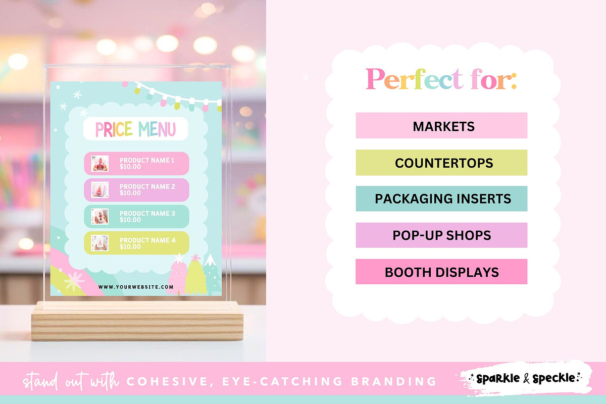 Pastel Christmas Marketing Flyers, a Flyer Template by Sparkle & Speckle (Photo 3 of 6)