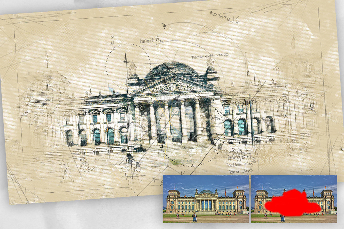 Arch Sketch Photoshop Action, an Action Add-On by GorynArt (Photo 6 of 24)