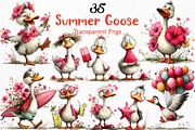 Whimsical Summer Goose Clipart, an Illustration by Craft Nest (Thumbnail 1 of 12)