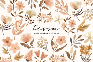 watercolor vintage flower clipart