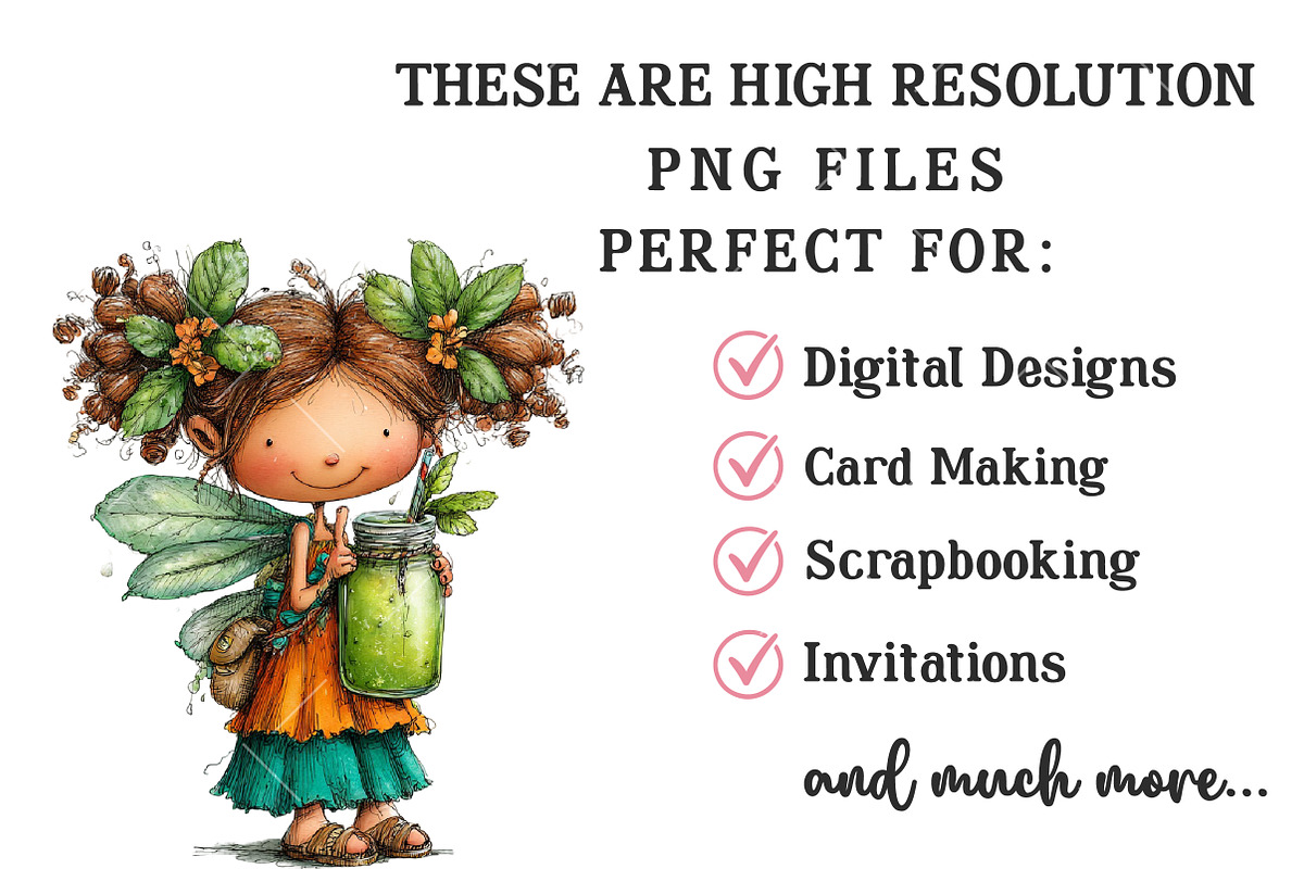 Whimsical Summer Fairy Clipart, an Illustration by OK Design (Photo 4 of 6)