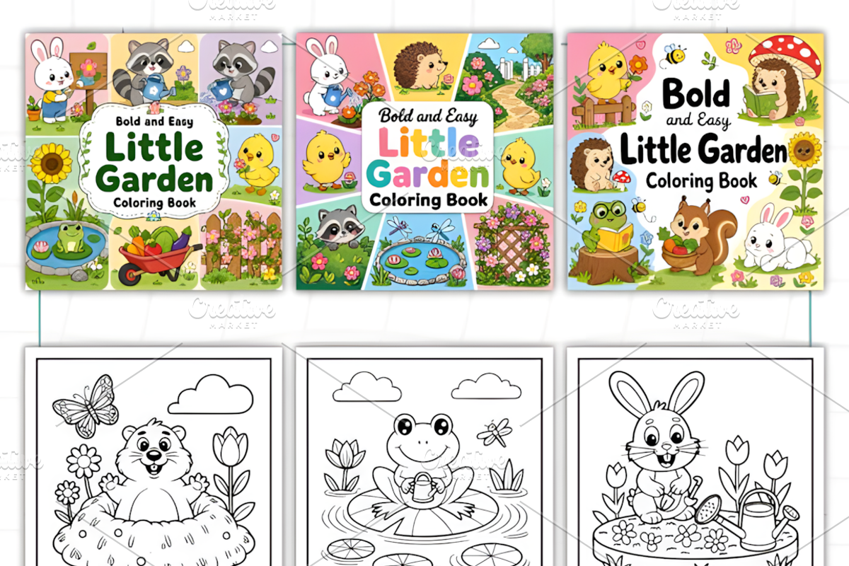 Bold Easy Little Garden Coloring, a Decorative Illustration by Design Station (Photo 2 of 3)