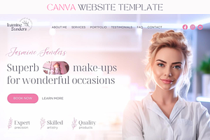 Beauty Website Template Canva Site, a Landing Page Template by vectorocean