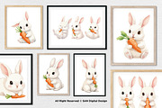 15 Bundle Watercolor White Rabbit, an Animal Illustration by Morspective (Thumbnail 4 of 8)
