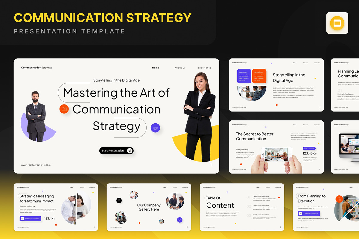 Communication Strategy Presentation, a Presentation Template by Annora Studio (Photo 1 of 7)