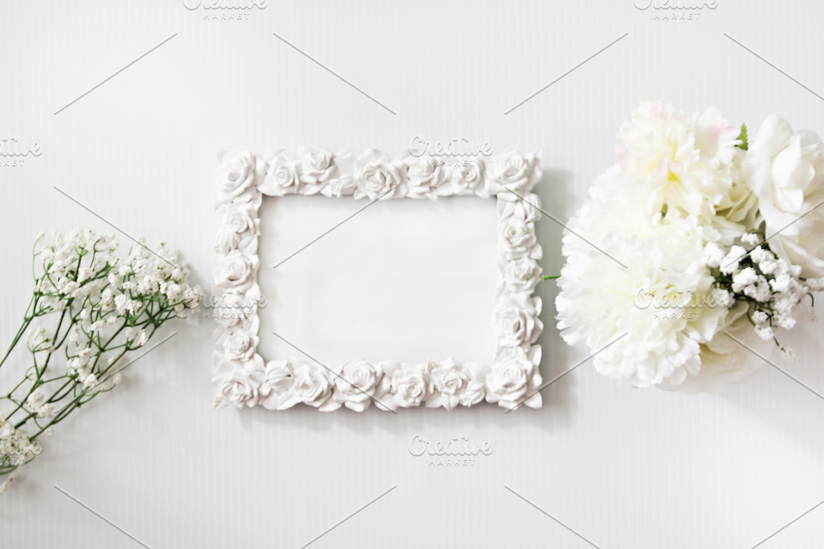 White on White Roses Mockup, a Product Mockup by Made By  Marisa (Photo 3 of 3)