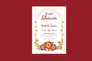Floral Bridal Shower Invitation, a Card Template by Neermana (Thumbnail 3 of 4)