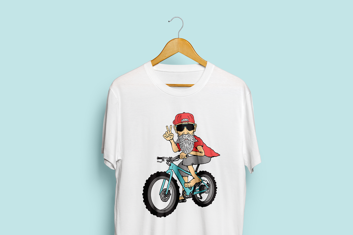 Groovy Bearded Mountain Biker vector, a Person Illustration by Fresh Wave Design (Photo 8 of 8)