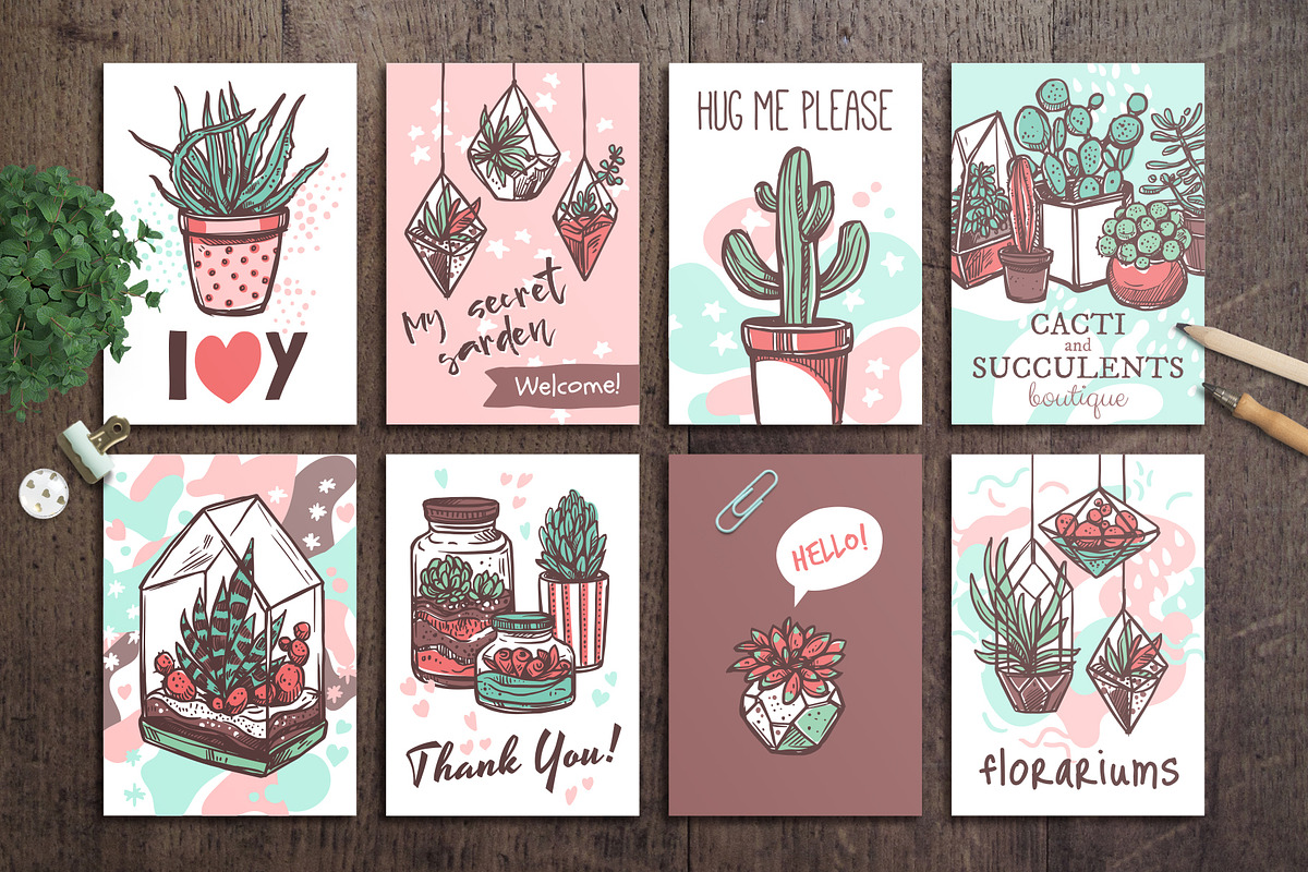 Cacti and Succulents Cute Doodle, an Illustration by alexrockheart (Photo 6 of 9)